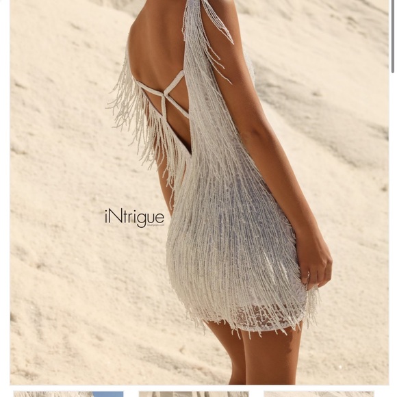 White Beaded Prom Dress - Picture 6 of 6